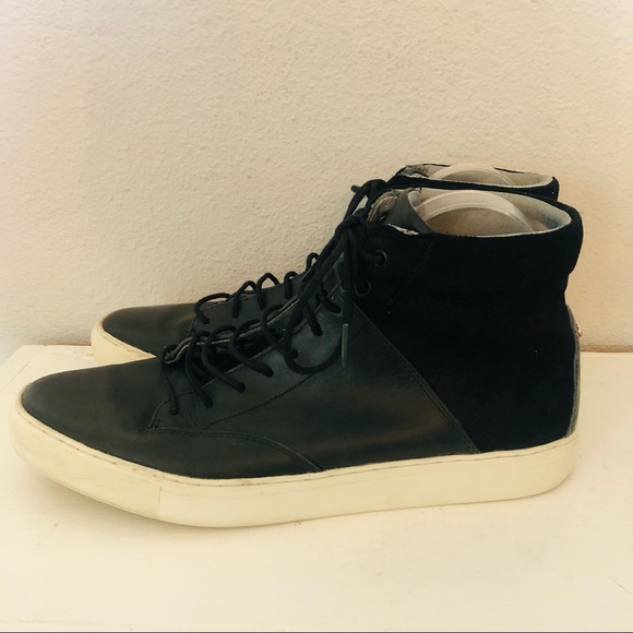 TCG Thoroughly Crafted Goods Porter Black Leather Men’s High Top Sneakers 12 - Picture 6 of 10